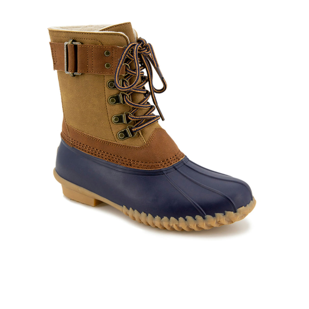 JBU Windsor Waterproof Boot (Women) - Navy/Tan Boots - Winter - Mid Boot - The Heel Shoe Fitters