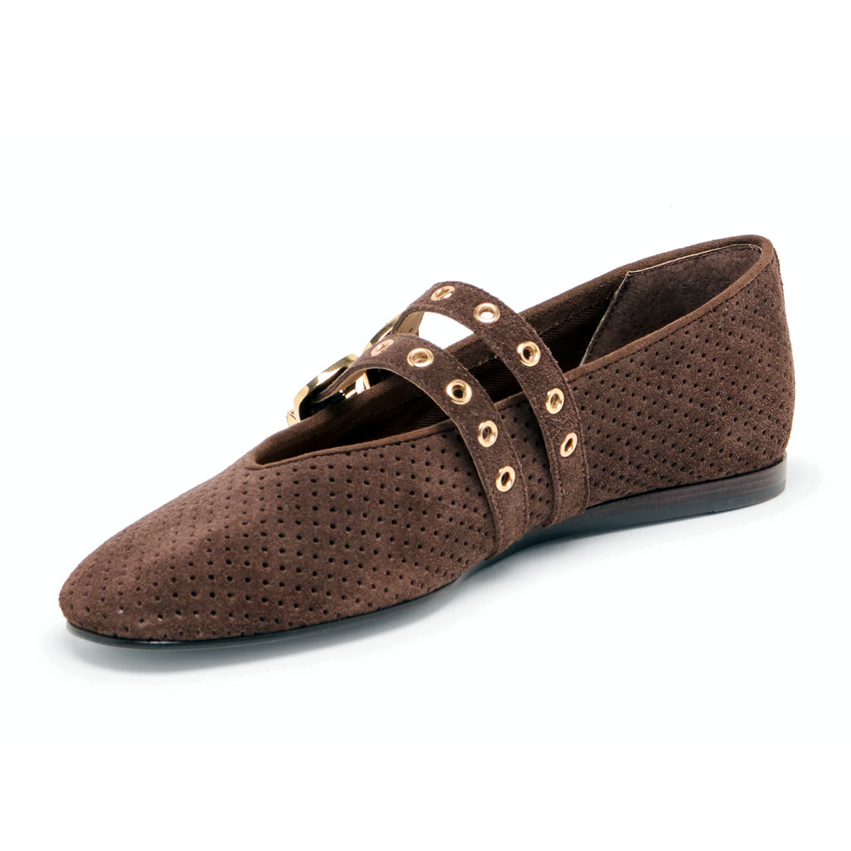 Dolce Vita Baylee Grommet Flat (Women) - Dark Brown Dress-Casual - Flat - The Heel Shoe Fitters