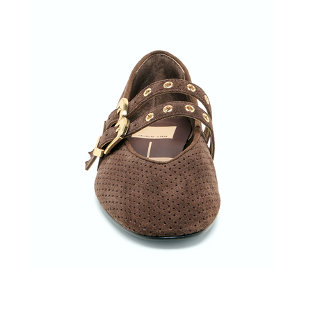 Dolce Vita Baylee Grommet Flat (Women) - Dark Brown Dress-Casual - Flat - The Heel Shoe Fitters