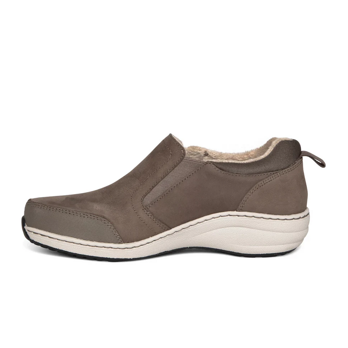 Aetrex Tyra Slip On (Women) - Warm Grey Dress-Casual - Slip Ons - The Heel Shoe Fitters