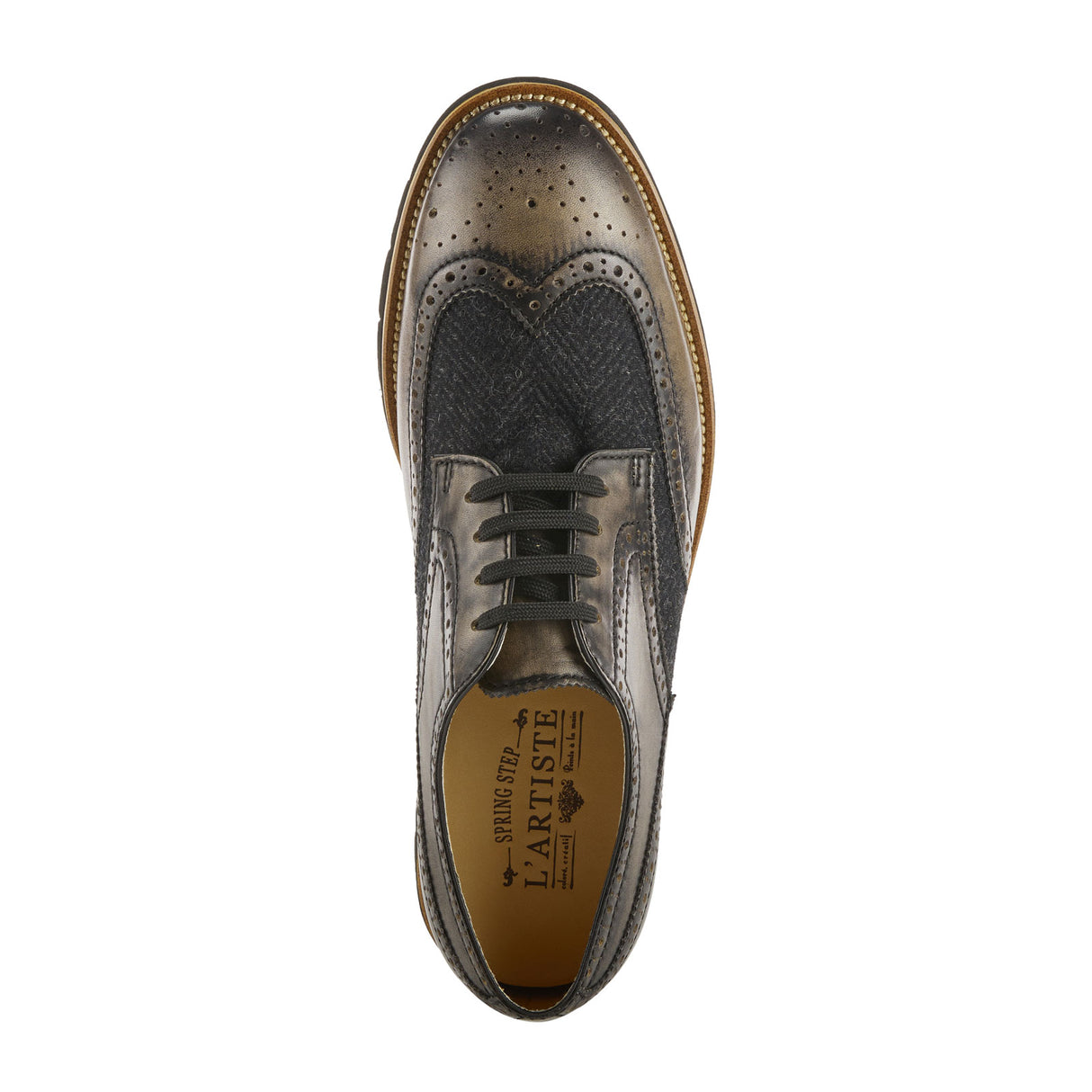 L'Artiste Beaufort Oxford (Men) - Black Leather Combo Dress-Casual - Oxfords - The Heel Shoe Fitters