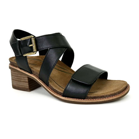 Aetrex Kristin Heeled Sandal (Women) - Black Sandals - Heel/Wedge - The Heel Shoe Fitters
