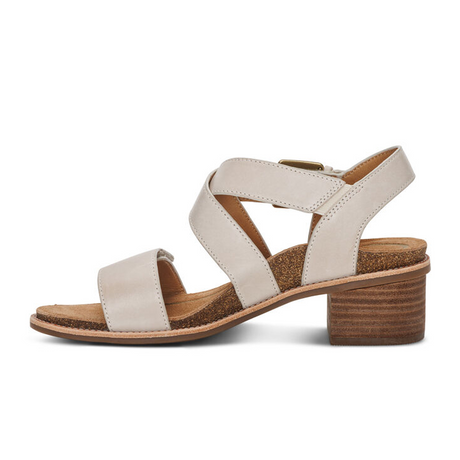 Aetrex Kristin Heeled Sandal (Women) - Ivory Sandals - Heel/Wedge - The Heel Shoe Fitters