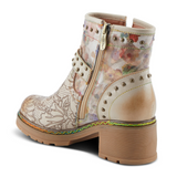 L'Artiste Branchout Ankle Boot (Women) - Beige Multi Boots - Casual - Mid - The Heel Shoe Fitters