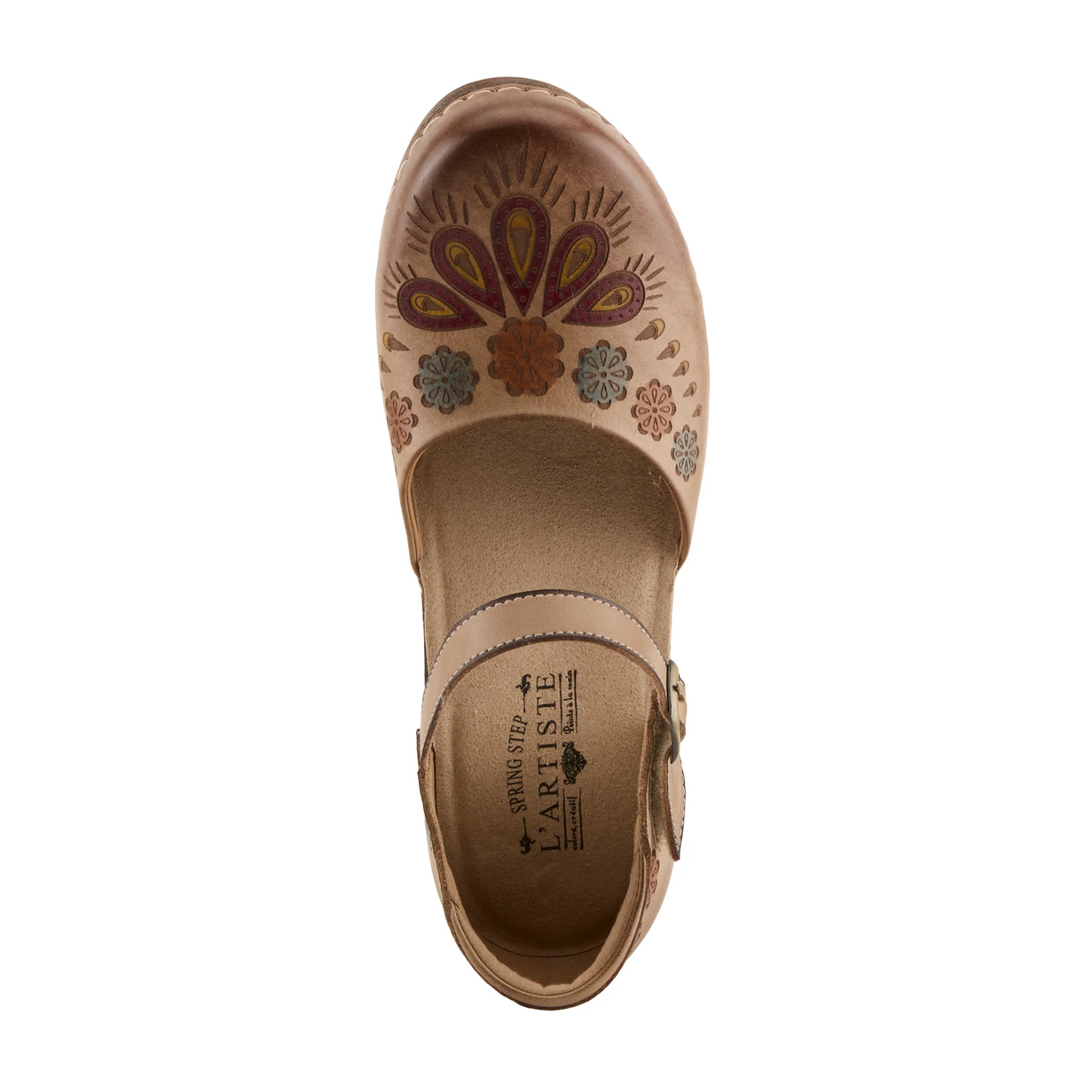 L'Artiste Bridgitte Heeled Mary Jane (Women) - Beige Multi Dress-Casual - Heels - The Heel Shoe Fitters