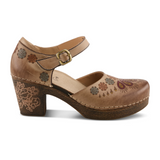L'Artiste Bridgitte Heeled Mary Jane (Women) - Beige Multi Dress-Casual - Heels - The Heel Shoe Fitters