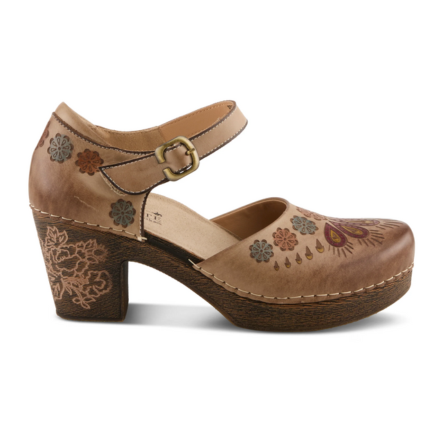 L'Artiste Bridgitte Heeled Mary Jane (Women) - Beige Multi Dress-Casual - Heels - The Heel Shoe Fitters