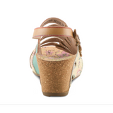 L'Artiste Buckleitup Wedge Sandal (Women) - Mint Multi Sandal - Heel/Wedge - The Heel Shoe Fitters