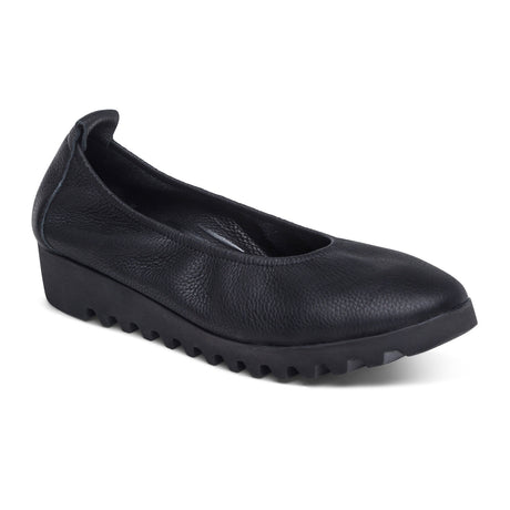 Aetrex Brianna Ballet Flat (Women) - Black Dress-Casual - Flats - The Heel Shoe Fitters