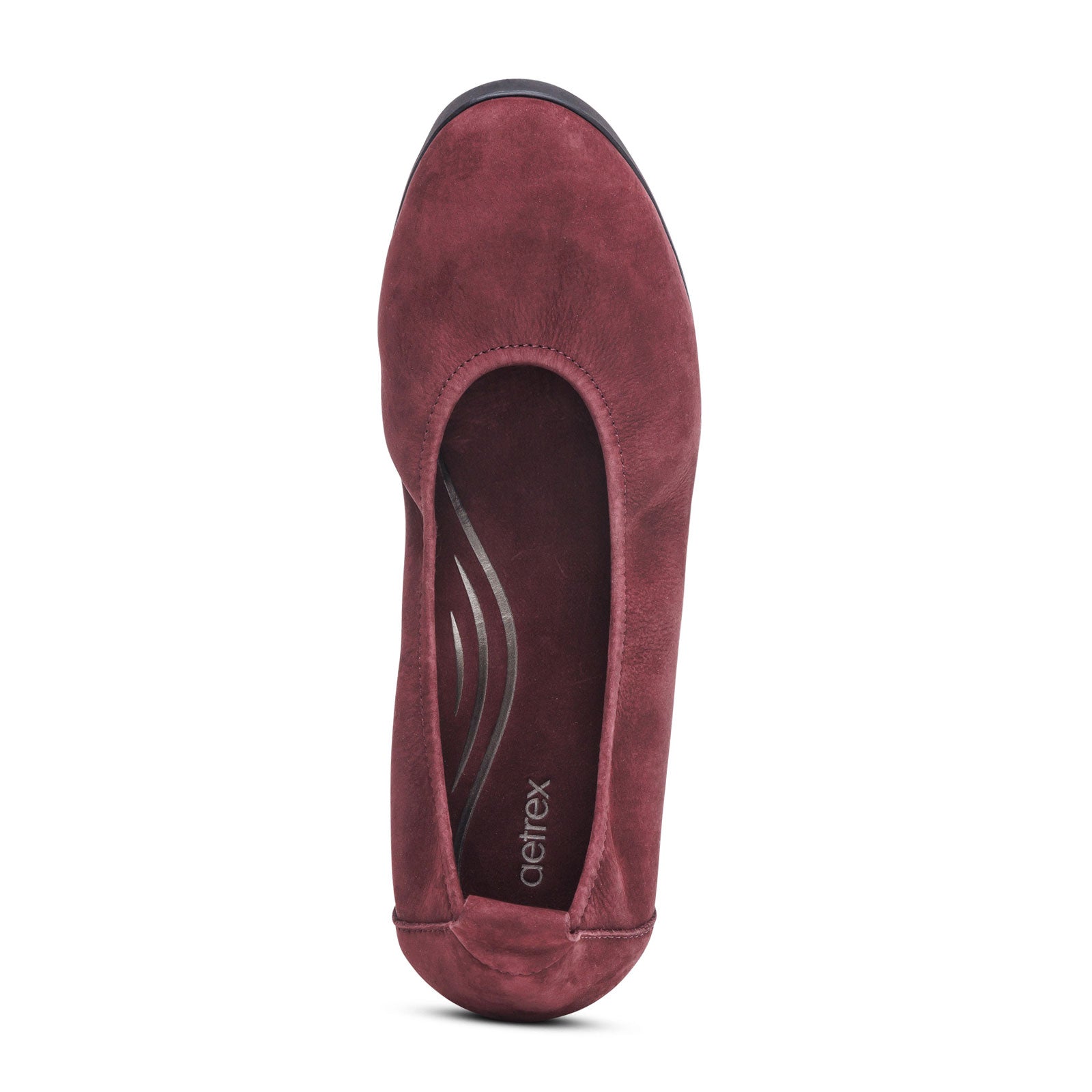 Aetrex Brianna Ballet Flat (Women) - Burgundy - The Heel Shoe Fitters