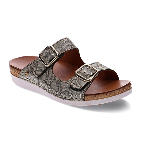 Revere Brighton Two Strap Slide Sandal (Women) - Khaki Diamond Sandals - Slide - The Heel Shoe Fitters