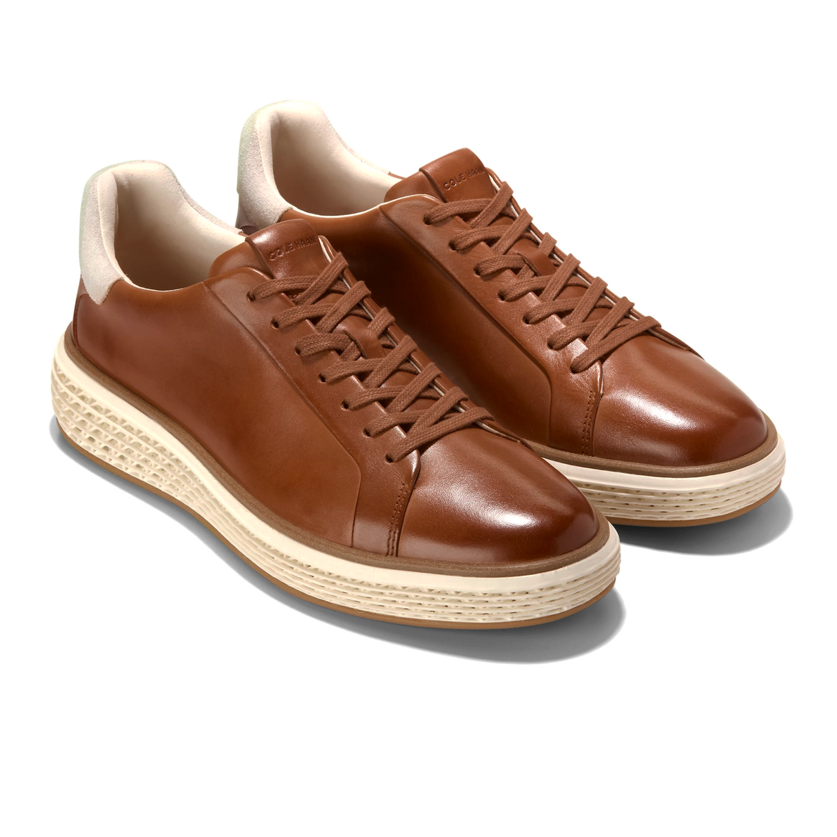 Cole Haan Grandpro Court Skyweave Sneaker (Men) - British Tan/Ivory Suede/Ivory Athletic - Casual - Lace Up - The Heel Shoe Fitters
