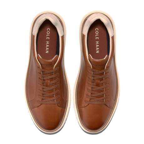 Cole Haan Grandpro Court Skyweave Sneaker (Men) - British Tan/Ivory Suede/Ivory Athletic - Casual - Lace Up - The Heel Shoe Fitters