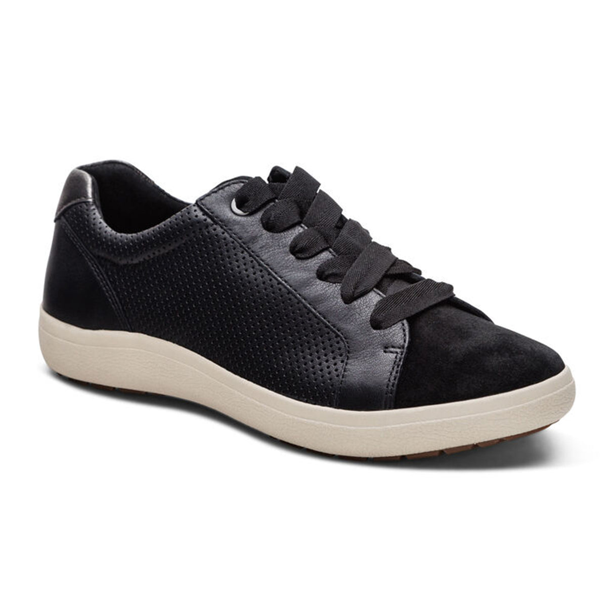 Aetrex Courtney Lace Up Sneaker (Women) - Black Athletic - Casual - Lace Up - The Heel Shoe Fitters