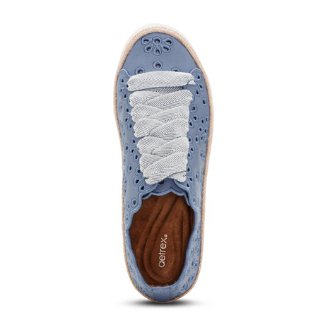 Aetrex Charlotte Sneaker (Women) - Hazy Blue Athletic - Casual - Lace Up - The Heel Shoe Fitters