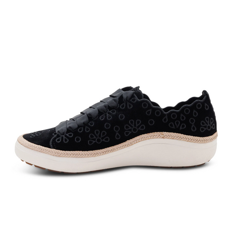 Aetrex Charlotte Sneaker (Women) - Black Velvet Athletic - Casual - Lace Up - The Heel Shoe Fitters