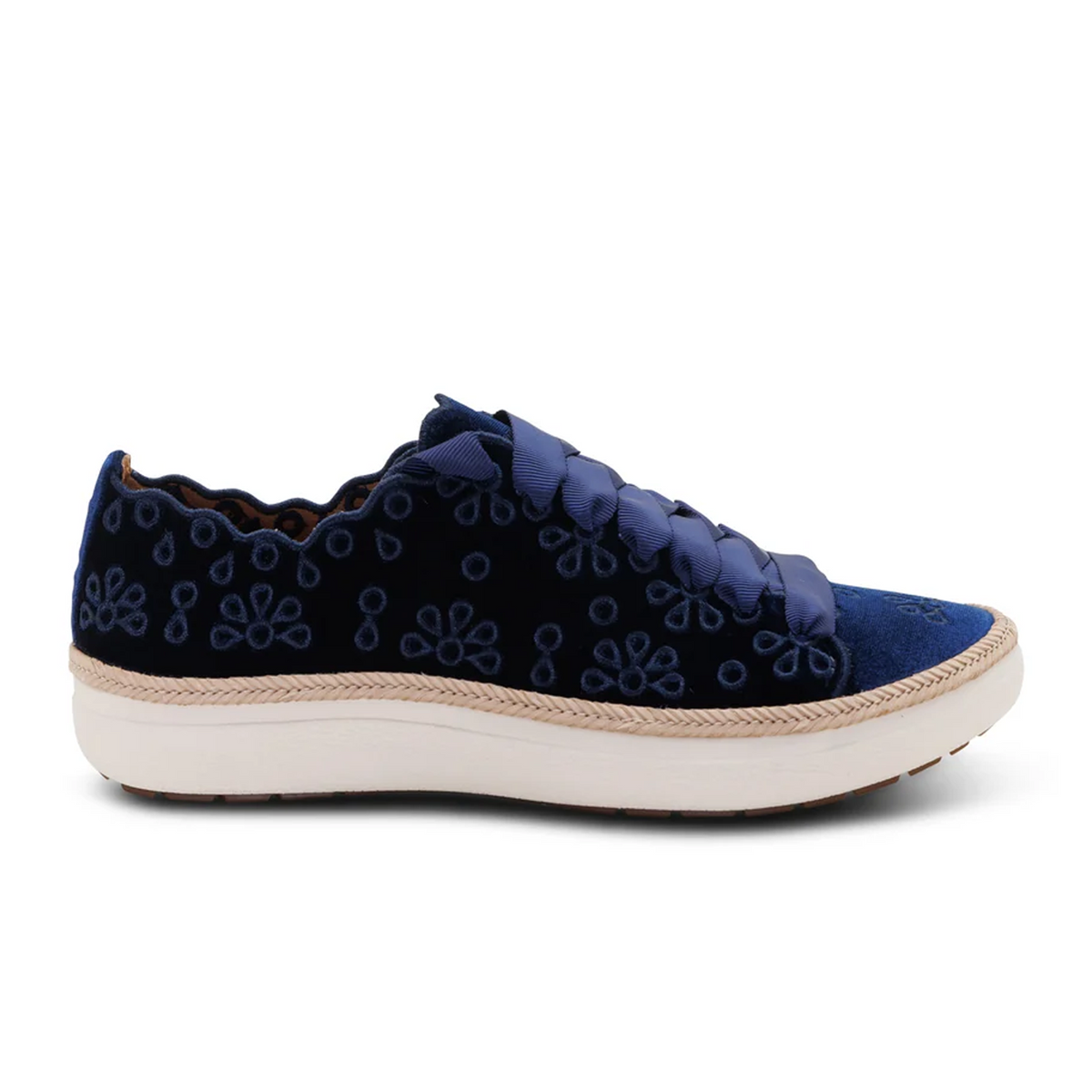 Aetrex Charlotte Sneaker (Women) - Navy Velvet Athletic - Casual - Lace Up - The Heel Shoe Fitters
