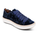 Aetrex Charlotte Sneaker (Women) - Navy Velvet Athletic - Casual - Lace Up - The Heel Shoe Fitters
