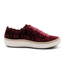Aetrex Charlotte Sneaker (Women) - Burgundy Velvet Athletic - Casual - Lace Up - The Heel Shoe Fitters