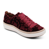 Aetrex Charlotte Sneaker (Women) - Burgundy Velvet Athletic - Casual - Lace Up - The Heel Shoe Fitters