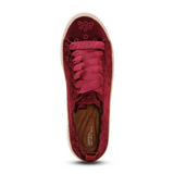 Aetrex Charlotte Sneaker (Women) - Burgundy Velvet Athletic - Casual - Lace Up - The Heel Shoe Fitters