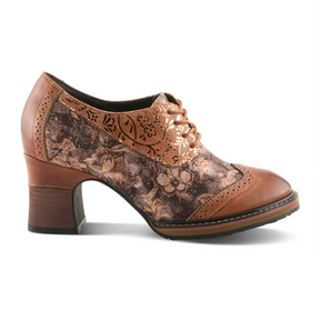 L'Artiste Caden Heeled Oxford (Women) - Tan Multi Dress-Casual - Oxford - The Heel Shoe Fitters
