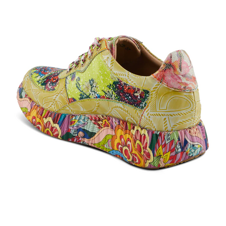 L'Artiste Caffey Sneaker (Women) - Lime Green Multi Athletic - Casual - Lace Up - The Heel Shoe Fitters