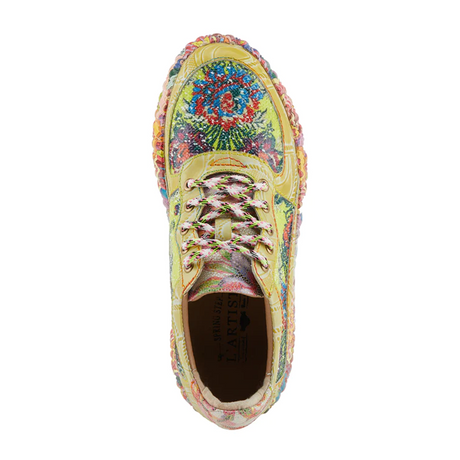 L'Artiste Caffey Sneaker (Women) - Lime Green Multi Athletic - Casual - Lace Up - The Heel Shoe Fitters