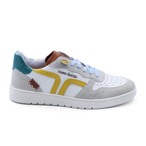 Kamo-Gutsu CAMPO 048 Sneaker (Men) - Cream/White/Cobalt Athletic - Casual - Lace Up - The Heel Shoe Fitters
