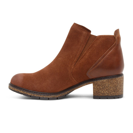 Aetrex Frankie Ankle Boot (Women) - Caramel Cafe Leather Boots - Fashion - Ankle Boot - The Heel Shoe Fitters