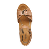 Aetrex Tory Heeled Sandal (Women) - Camel Sandals - Heel/Wedge - The Heel Shoe Fitters