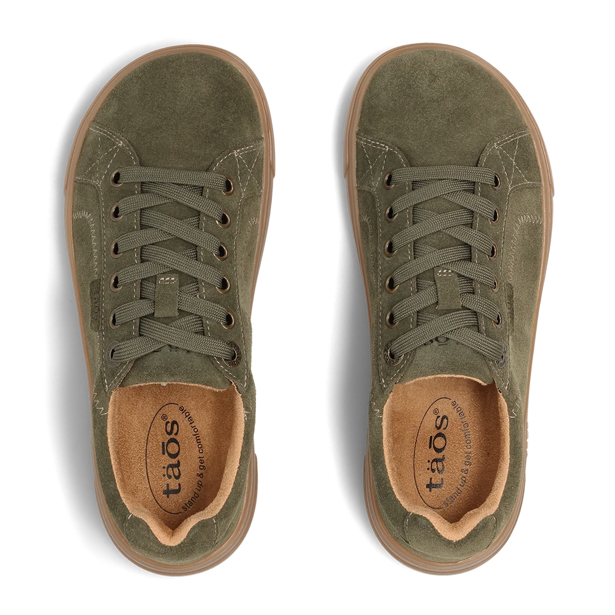 Taos Champ (Women) - Moss Green Suede Athletic - Casual - Lace Up - The Heel Shoe Fitters