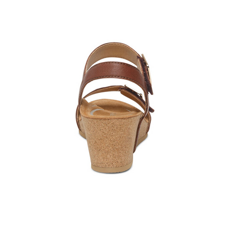 Aetrex Lexa Wedge Sandal (Women) - Walnut Sandals - Heel/Wedge - The Heel Shoe Fitters