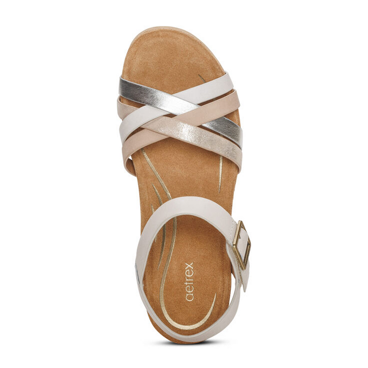 Aetrex Noelle Wedge Sandal (Women) - Ivory Sandals - Heel/Wedge - The Heel Shoe Fitters