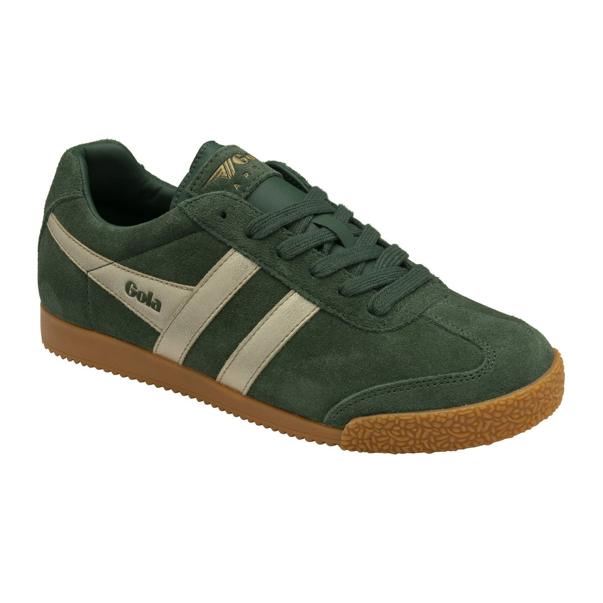 Gola Harrier Mirror Sneaker (Women) - Evergreen/Gold/Gum Athletic - Casual - Lace Up - The Heel Shoe Fitters
