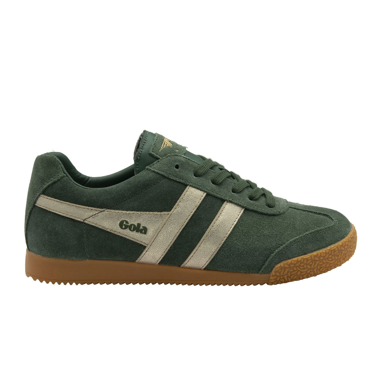 Gola Harrier Mirror Sneaker (Women) - Evergreen/Gold/Gum Athletic - Casual - Lace Up - The Heel Shoe Fitters
