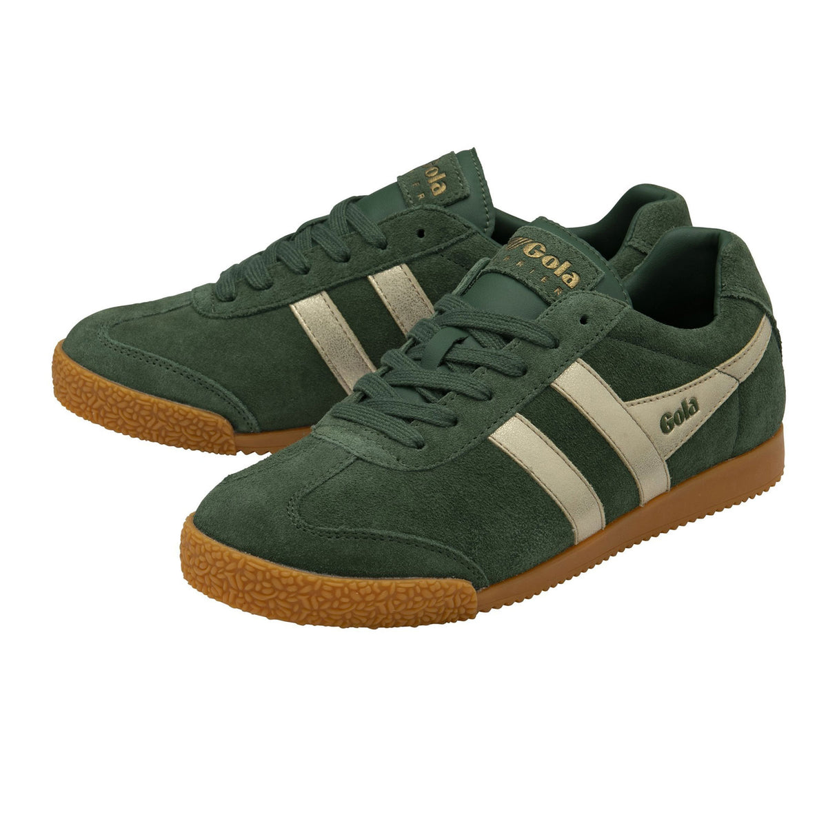 Gola Harrier Mirror Sneaker (Women) - Evergreen/Gold/Gum Athletic - Casual - Lace Up - The Heel Shoe Fitters