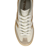 Gola Viper Leather Sneaker (Women) - Off White/Bone/Light Caramel/Gum Athletic - Casual - Lace Up - The Heel Shoe Fitters
