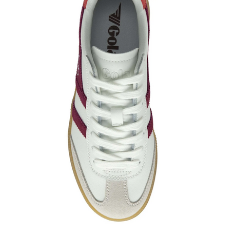 Gola Viper Leather Sneaker (Women) - White/Cerise/Coral/Gum Athletic - Casual - Lace Up - The Heel Shoe Fitters