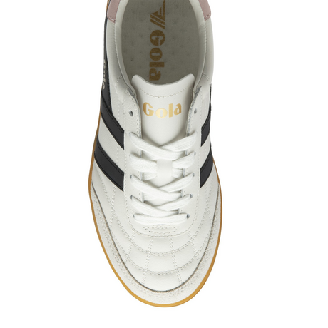 Gola Stadia Leather Sneaker (Women) - White/Black/Chalk Pink/Gum Athletic - Casual - Lace Up - The Heel Shoe Fitters
