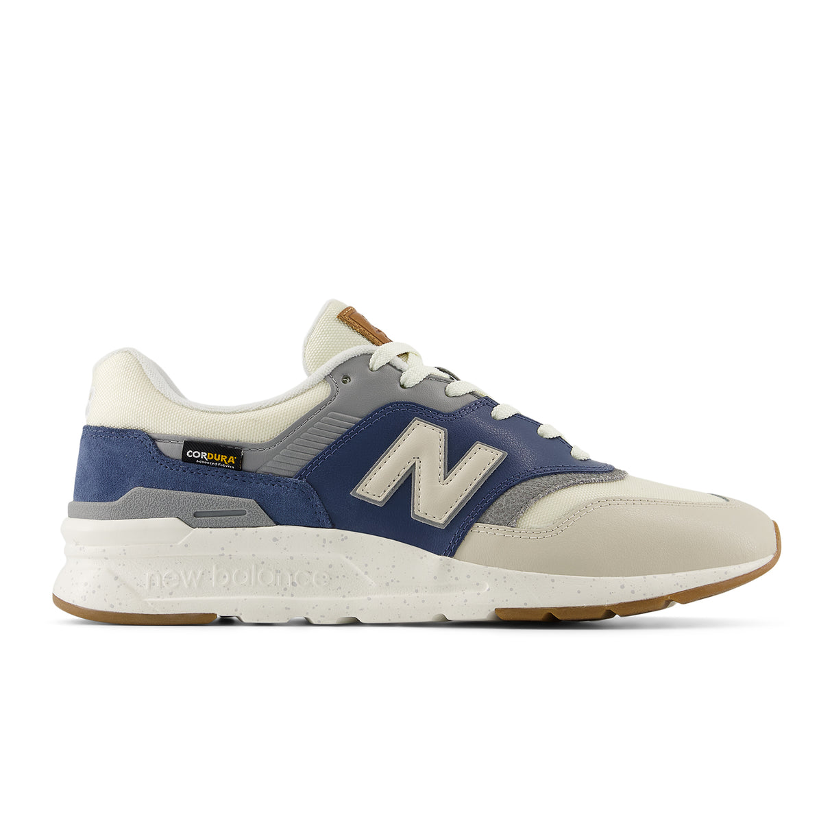 New Balance 997 (Men) - White/Sea Salt/Vintage Indigo Athletic - Running - Stability - The Heel Shoe Fitters