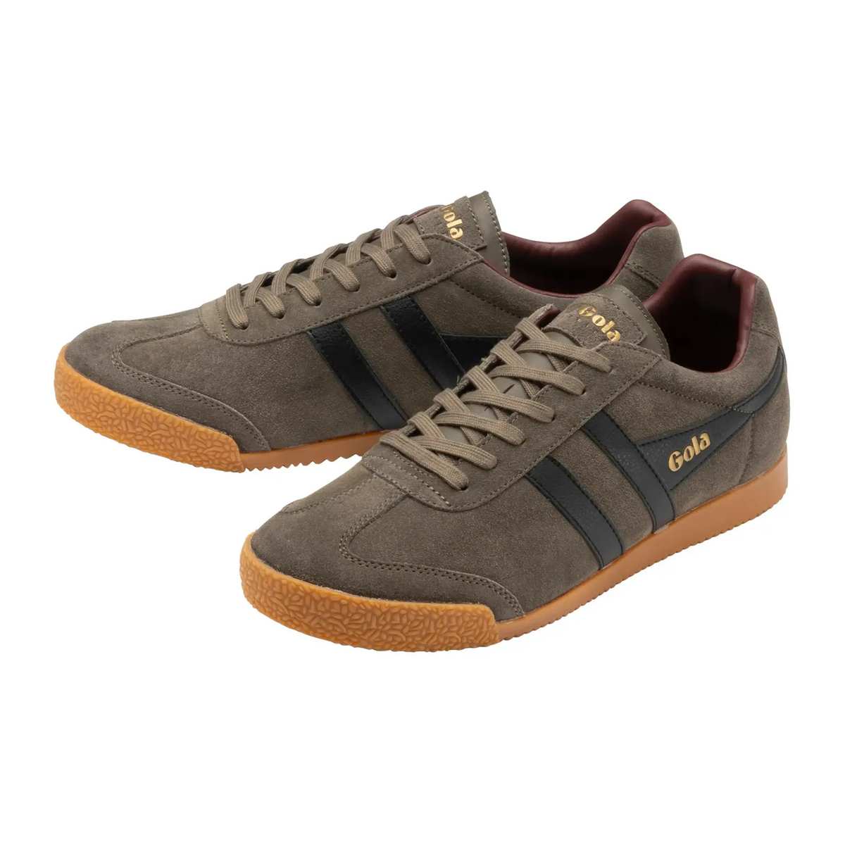 Gola Harrier Sneaker (Men) - Urban Moss/Black/Burgundy Athletic - Casual - Lace Up - The Heel Shoe Fitters