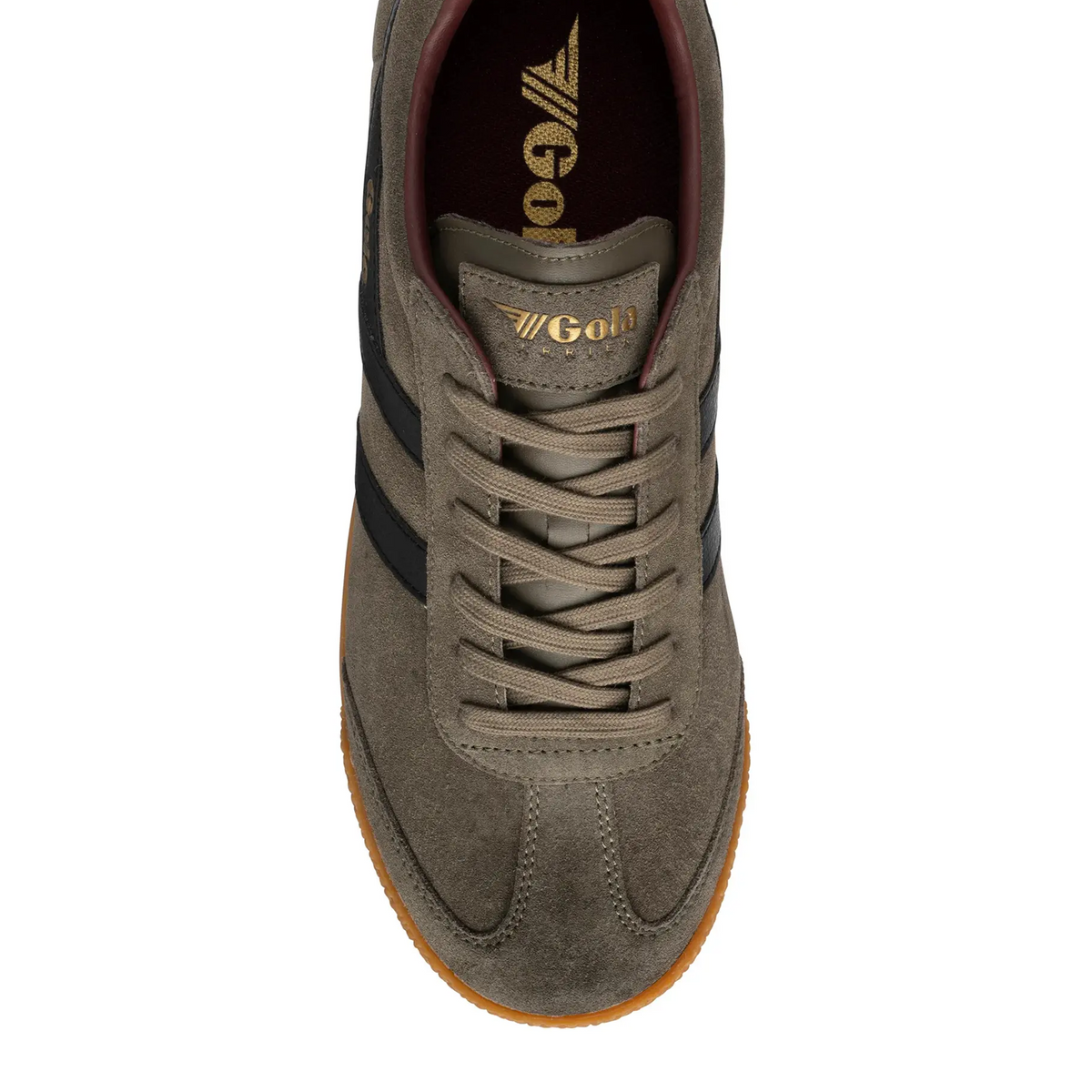 Gola Harrier Sneaker (Men) - Urban Moss/Black/Burgundy Athletic - Casual - Lace Up - The Heel Shoe Fitters