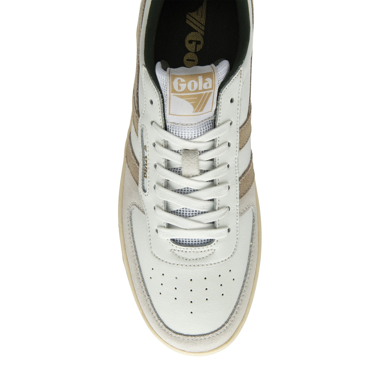 Gola Hawk Sneaker (Men) - White/Bone/Dark Khaki Athletic - Casual - Lace Up - The Heel Shoe Fitters