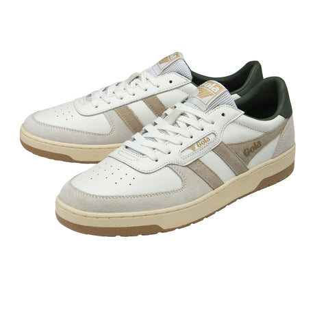Gola Hawk Sneaker (Men) - White/Bone/Dark Khaki Athletic - Casual - Lace Up - The Heel Shoe Fitters
