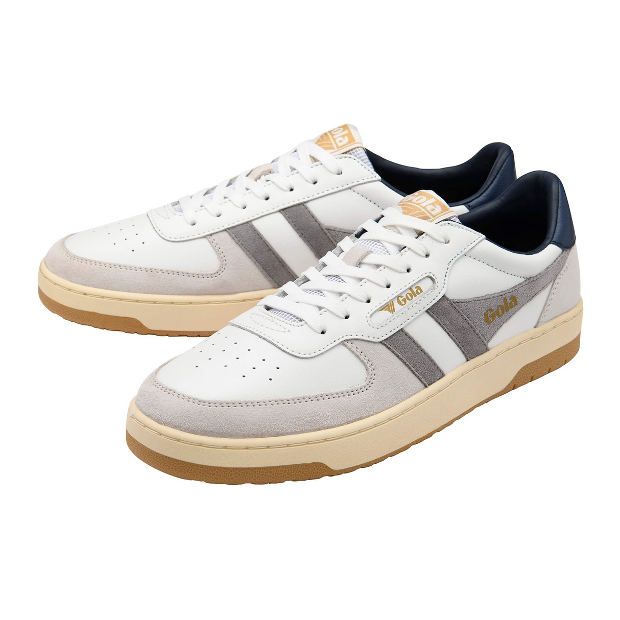 Gola Hawk Sneaker (Men) - White/Cement/Navy Athletic - Casual - Lace Up - The Heel Shoe Fitters