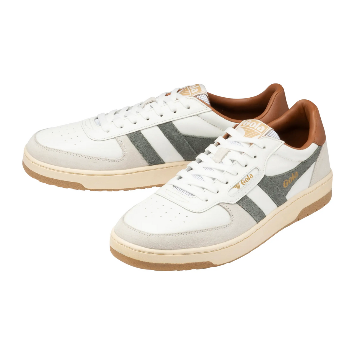 Gola Hawk Sneaker (Men) - White/Conifer/Umber Athletic - Casual - Lace Up - The Heel Shoe Fitters