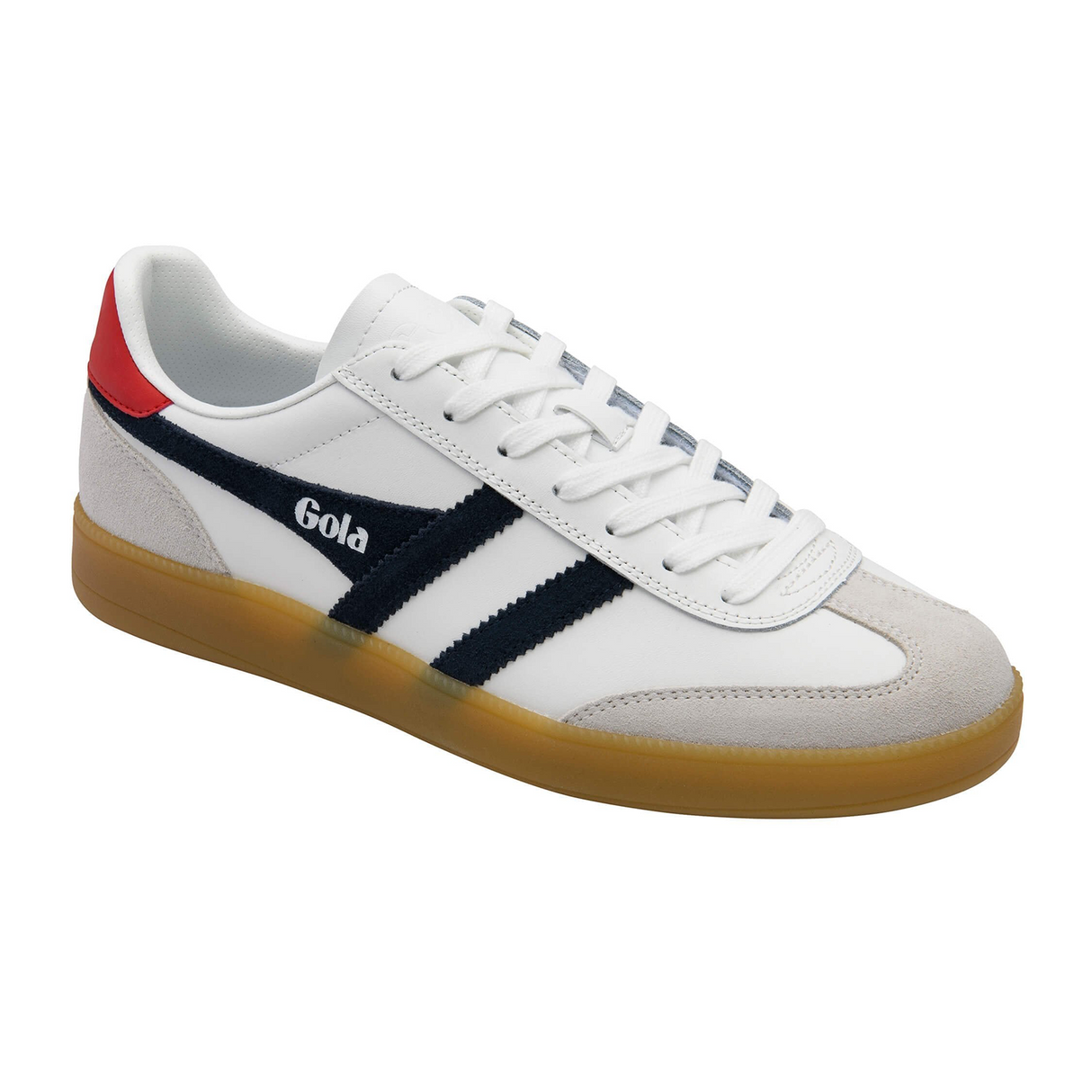 Gola Viper Leather Sneaker (Men) - White/Navy/Red/Gum Athletic - Casual - Lace Up - The Heel Shoe Fitters