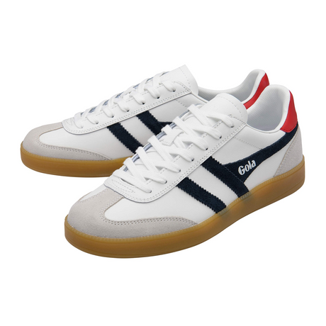 Gola Viper Leather Sneaker (Men) - White/Navy/Red/Gum Athletic - Casual - Lace Up - The Heel Shoe Fitters