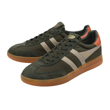 Gola Cyclone Nylon Sneaker (Men) - Dark Khaki/Bone/Moody Orange/Gum Athletic - Casual - Lace Up - The Heel Shoe Fitters